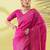 Pink pure silk woven zari work saree with blouse