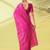 Pink pure silk woven zari work saree with blouse