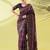 Magenta pure silk woven zari work saree with blouse