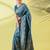 Light blue pure silk woven zari work saree with blouse