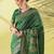 Green pure silk woven zari work saree with blouse