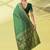 Green pure silk woven zari work saree with blouse