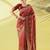 Maroon pure silk woven zari work saree with blouse