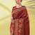 Maroon pure silk woven zari work saree with blouse