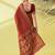 Maroon pure silk woven zari work saree with blouse