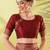 Maroon pure silk woven zari work saree with blouse
