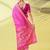 Pink pure silk woven zari work saree with blouse