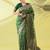 Green pure silk woven zari work saree with blouse