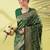 Green pure silk woven zari work saree with blouse