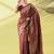 Maroon pure silk woven zari work saree with blouse