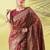 Maroon pure silk woven zari work saree with blouse