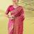 Pink pure silk woven zari work saree with blouse