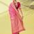 Pink pure silk woven zari work saree with blouse