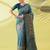 Light blue pure silk woven zari work saree with blouse