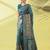 Light blue pure silk woven zari work saree with blouse