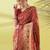 Maroon pure silk woven zari work saree with blouse