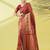 Maroon pure silk woven zari work saree with blouse