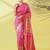 Pink pure silk woven zari work saree with blouse