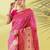 Pink pure silk woven zari work saree with blouse
