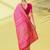 Pink pure silk woven zari work saree with blouse