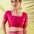 Pink pure silk woven zari work saree with blouse
