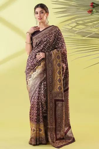 Green pure silk woven zari work saree with blouse