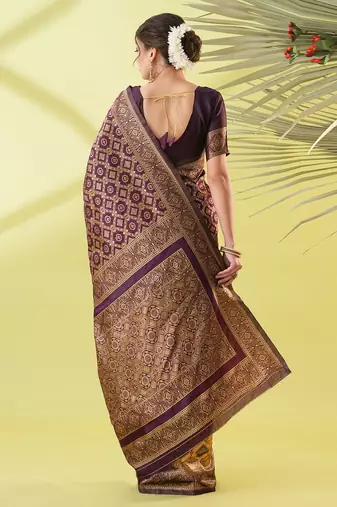 Green pure silk woven zari work saree with blouse