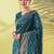 Light blue pure silk woven zari work saree with blouse