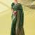 Green pure silk woven zari work saree with blouse
