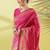 Pink pure silk woven zari work saree with blouse