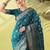Light blue pure silk woven zari work saree with blouse