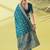 Light blue pure silk woven zari work saree with blouse