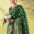 Green pure silk woven zari work saree with blouse