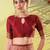 Maroon pure silk woven zari work saree with blouse