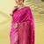 Pink pure silk woven zari work saree with blouse
