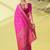 Pink pure silk woven zari work saree with blouse