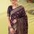 Magenta pure silk woven zari work saree with blouse