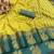 Light green blended cotton woven zari work saree with blouse