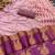 Pink blended cotton woven zari work saree with blouse