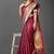 Red pure silk woven zari work saree with blouse