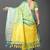 Yellow pure silk woven zari work saree with blouse