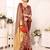 Beige blended cotton woven zari work saree with blouse