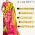 Light green pink blended cotton woven zari work saree with blouse