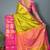 Light green pink blended cotton woven zari work saree with blouse