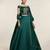 green embroidered satin lehenga set