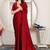 Maroon satin woven zari work saree with blouse
