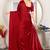 Maroon satin woven zari work saree with blouse