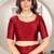 Maroon satin woven zari work saree with blouse