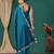 Light blue satin woven zari work saree with blouse