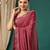 Maroon satin woven zari work saree with blouse